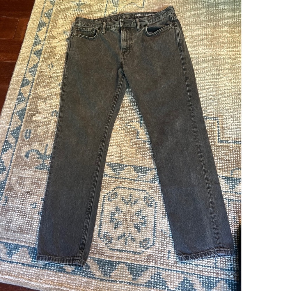 Outerknown SEA Jeans Mens 34x30 Drifter Tapered Fit Faded Black Denim Pants
